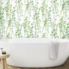 Roommates Hanging Watercolor Vines L Stick Wallpaper White