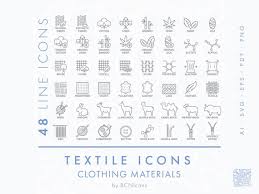 Clothing Materials Symbols Line Icons