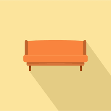 Orange Small Sofa Vector Icon