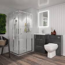 Patello Corner Shower Suite With Grey