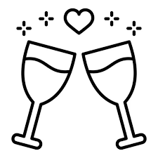 Heart And Wine Glasses Vector Images