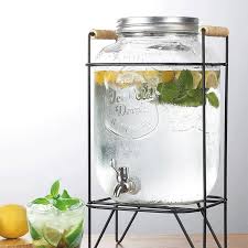Glass Juice Dispenser With Stand With