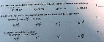 Solved Equation On The Interval 0 Zz