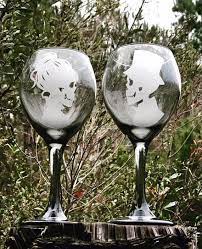 Two Skeleton Wine Glassesblack Wine