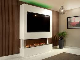 Media Wall With Fire Solid Oak Inlay