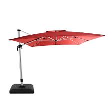 Red Polyester Offset Patio Umbrella