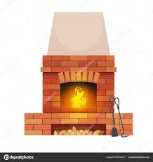 Brickstone Fireplace Wood Chunks Fire