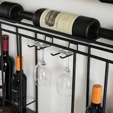 Vintiquewise Qi004276 Vintage Decorative Modern Black Metal Round Wall Mounted Wine Display Rack