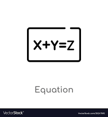 Outline Equation Icon Isolated Black