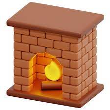 Fireplace 3d Render Icon Ilration