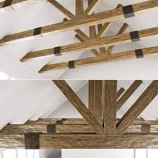 wooden ceiling beams for barn 3d