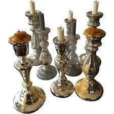 Mercury Glass Candlesticks 1875