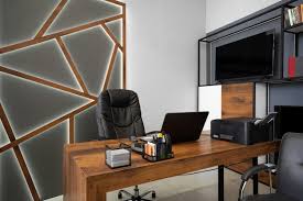 Modern Office Interior With Big Wooden