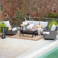 4 Piece Wicker Patio Set With Swivel