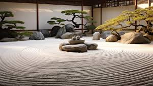 A Japanese Garden Has A Stone Circle