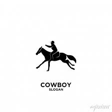 Cowboy Riding Horse Logo Icon Design