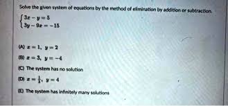 Solve The Given System Of Equations By