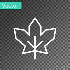 White Line Canadian Maple Leaf Icon