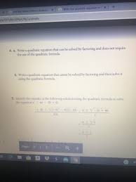 Solved Write The Quadratic Equation