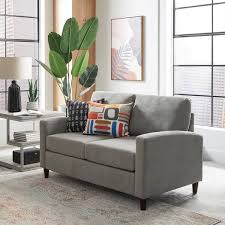 Gray Modern Polyester 2 Seat Loveseat