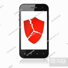 Smartphone With Broken Shield Icon On