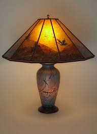 Fne Art Glass Lamp And Art Mica