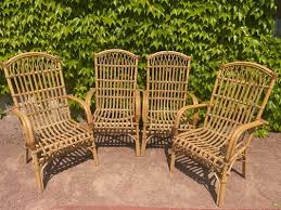 Vintage Rattan Armchairs 1970 Set Of