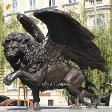 Greek Mythology Bronze Lion Statue With