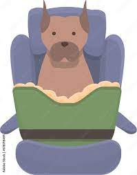Auto Dog Car Seat Icon Cartoon Vector