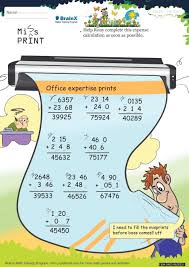 Miss Print Math Worksheet For Grade 4