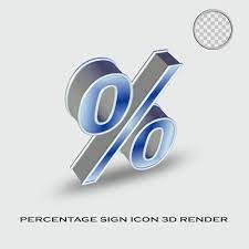 3d Render Percentage Sign Icon Silver