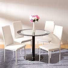 Black Tempered Round Glass Dining Table