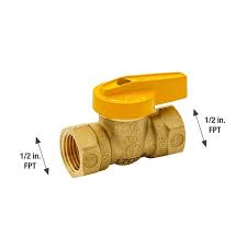 The Plumber S Choice 1 2 In Brass Fip Gas Ball Valve With Yellow Aluminum Alloy Handle Fipy12