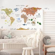 Map Wall Decal World Map Decal