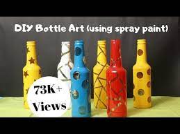 Diy Bottle Art Using Spray Paint By