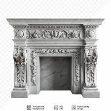 Old And Vintage Marble Fireplace In