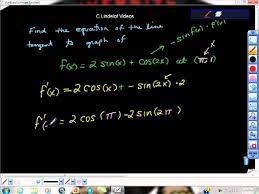Find An Equation Of The Line Tangent To