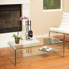 Ramona Glass Coffee Table With Shelf By
