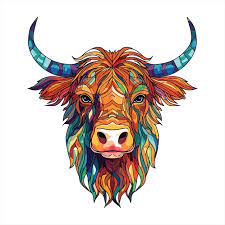 Premium Vector Highland Cow Colorful