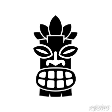 Tiki Hawaiian Mask Silhouette Icon