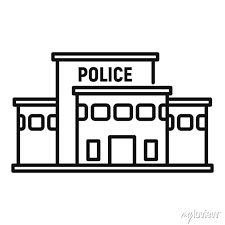 Police Station Building Icon Outline