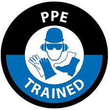 Trained Ppe Protection Hard Hat Decals