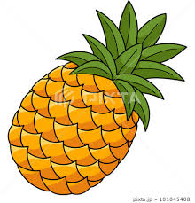 Pineapple Fruit Cartoon Colored Clipart