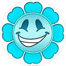 Blue Flower Boy Smiling Face 12 Round