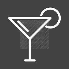 Cocktail Glass Line Inverted Icon