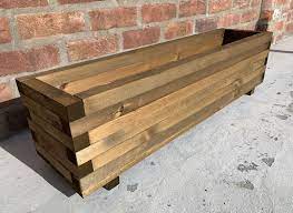 Wooden Planter Box Rectangular Heavy