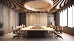 Sleek Conference Room With Gray Slat