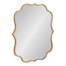 Kate And Laurel Higby Scalloped Wall Mirror 24 X 31 Gold Decorative Modern Glam Mirror With Curved Scalloped Edge And Robust Metal Frame