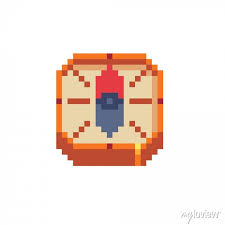 Compass Pixel Art Flat Style Icon Map