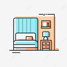 Bedroom Flat Icon Vector Ilration